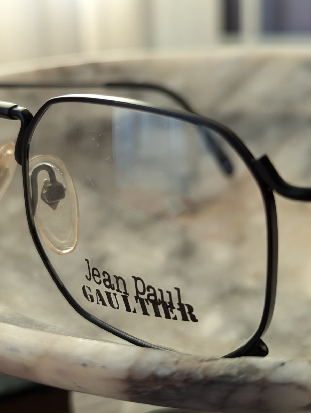 Vintage Jean Paul Gaultier Square Eyeglasses Geometric Sculptural Logo Graphic 6