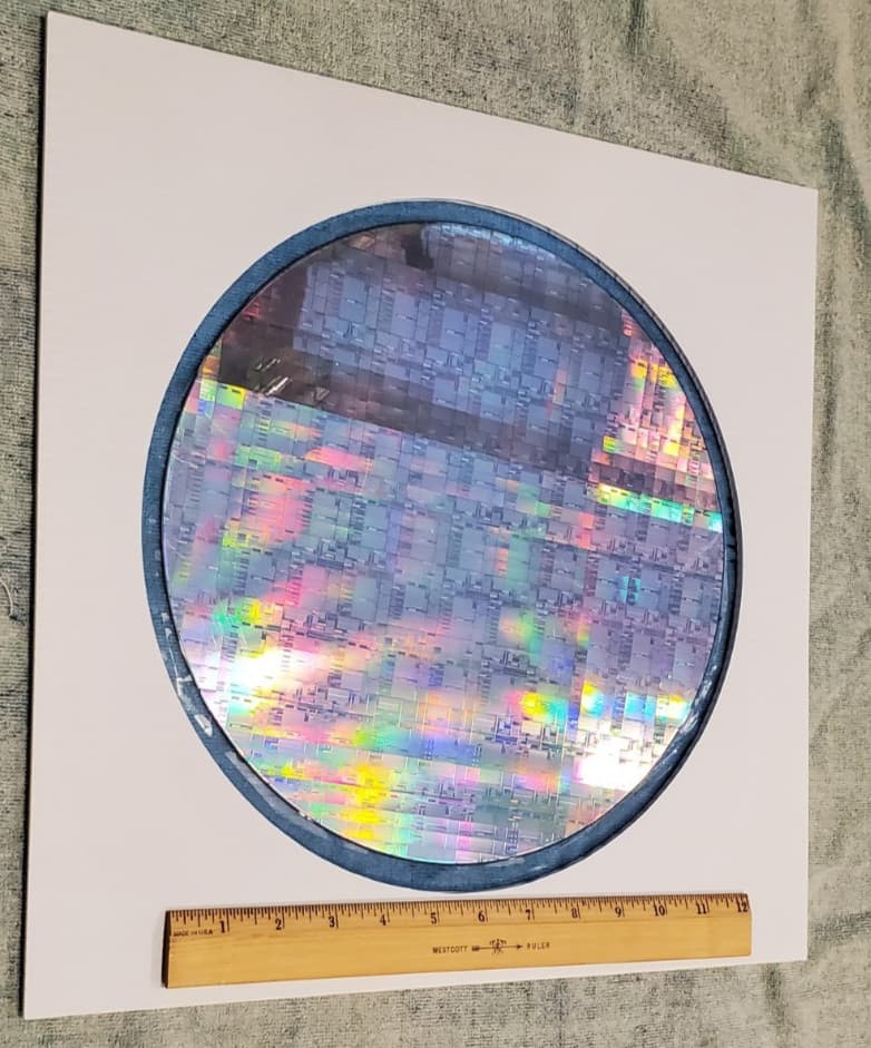 Silicon 300mm Semiconductor Wafer Specimen Diced IC Chips Educational Example 3