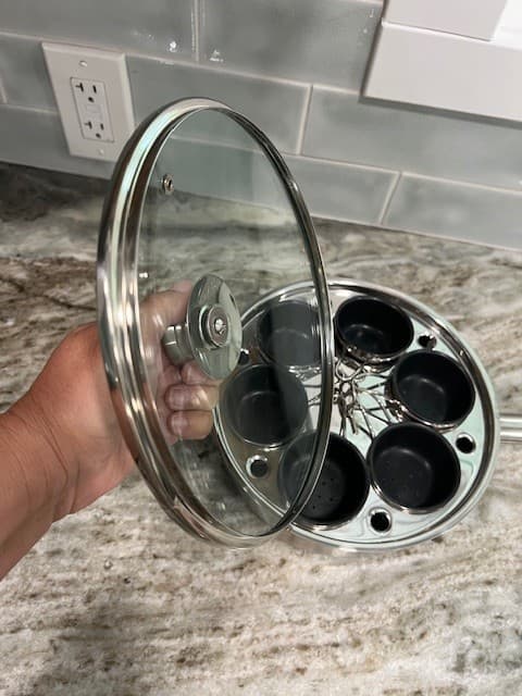 Demeyere Resto 6 Cup Stainless Steel Egg Poacher Set 4