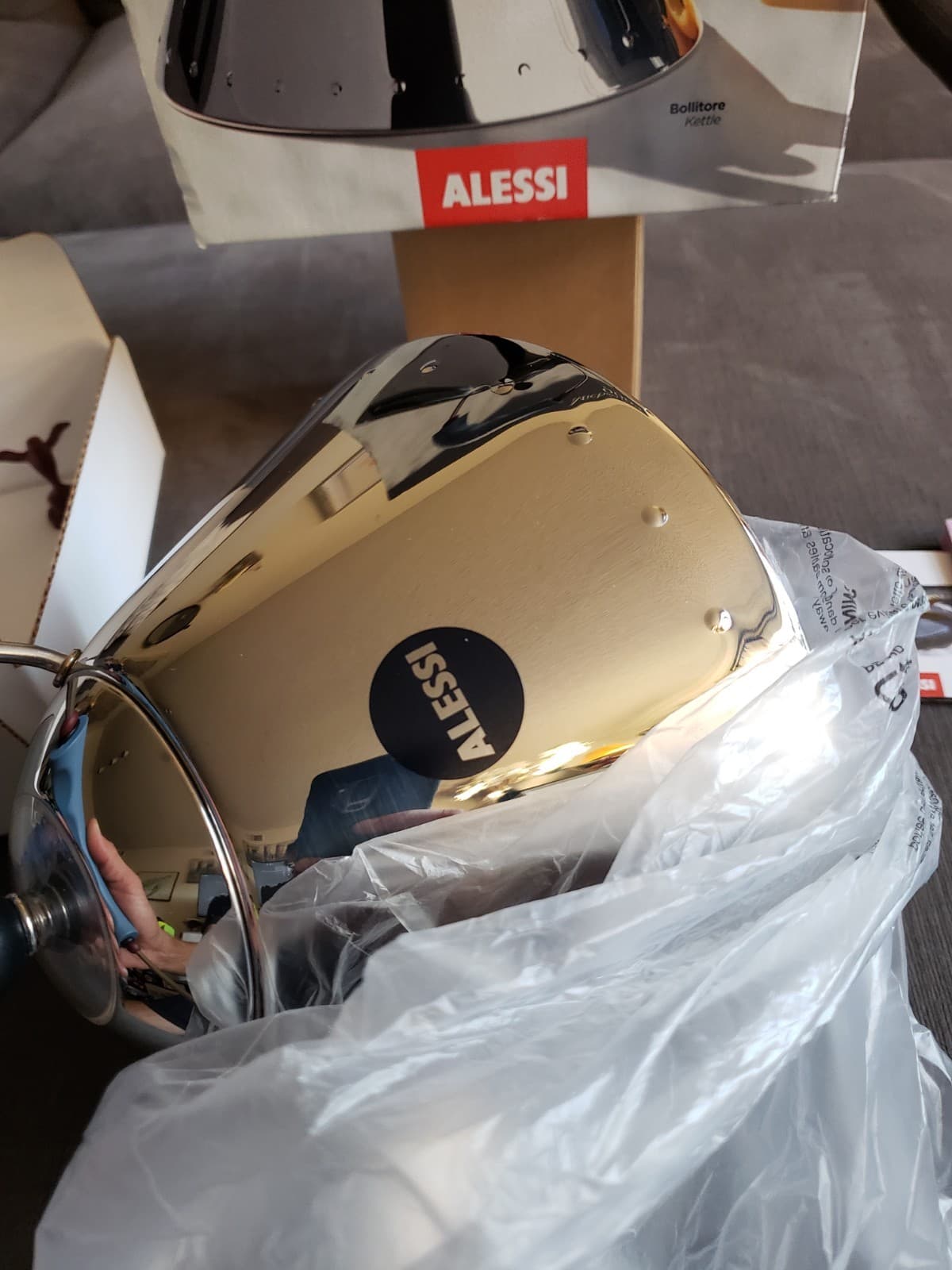 Alessi Michael Graves Kettle w/ Bird Whistle, Blue Handle Model 9093 AUTHENTIC 5