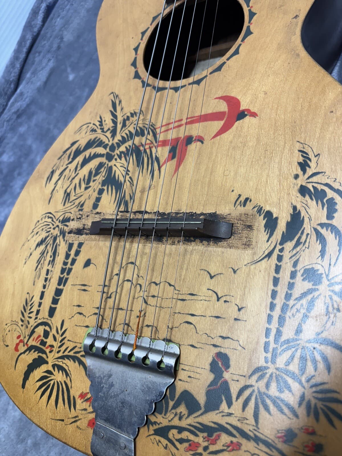 Circa 1900-1930s Supertone Harmony Stencil Guitar Pre-War Good Condition 4