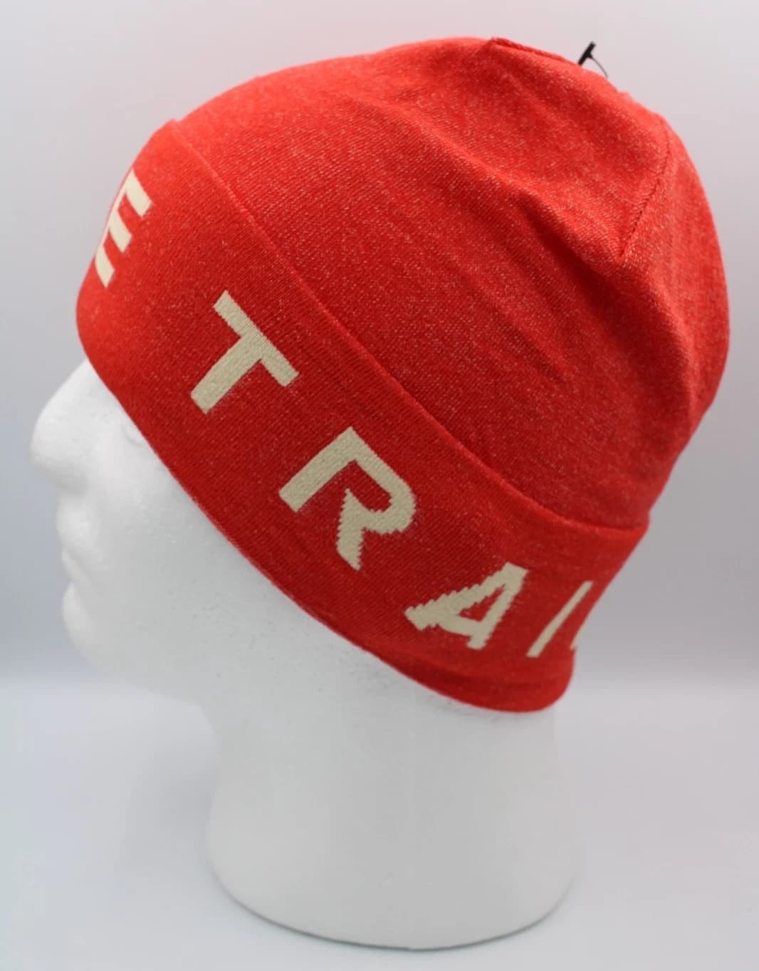 Nike Dri-Fit Trail Knit Beanie Hat Adult Picante Red/Pearl White 3