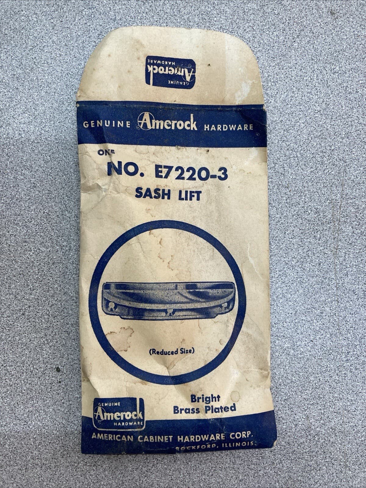 Amerock Bright Brass 4"Ctr. Steel Window Sash Lift Pull Handle EZ7220-3 Lot Of 3 3