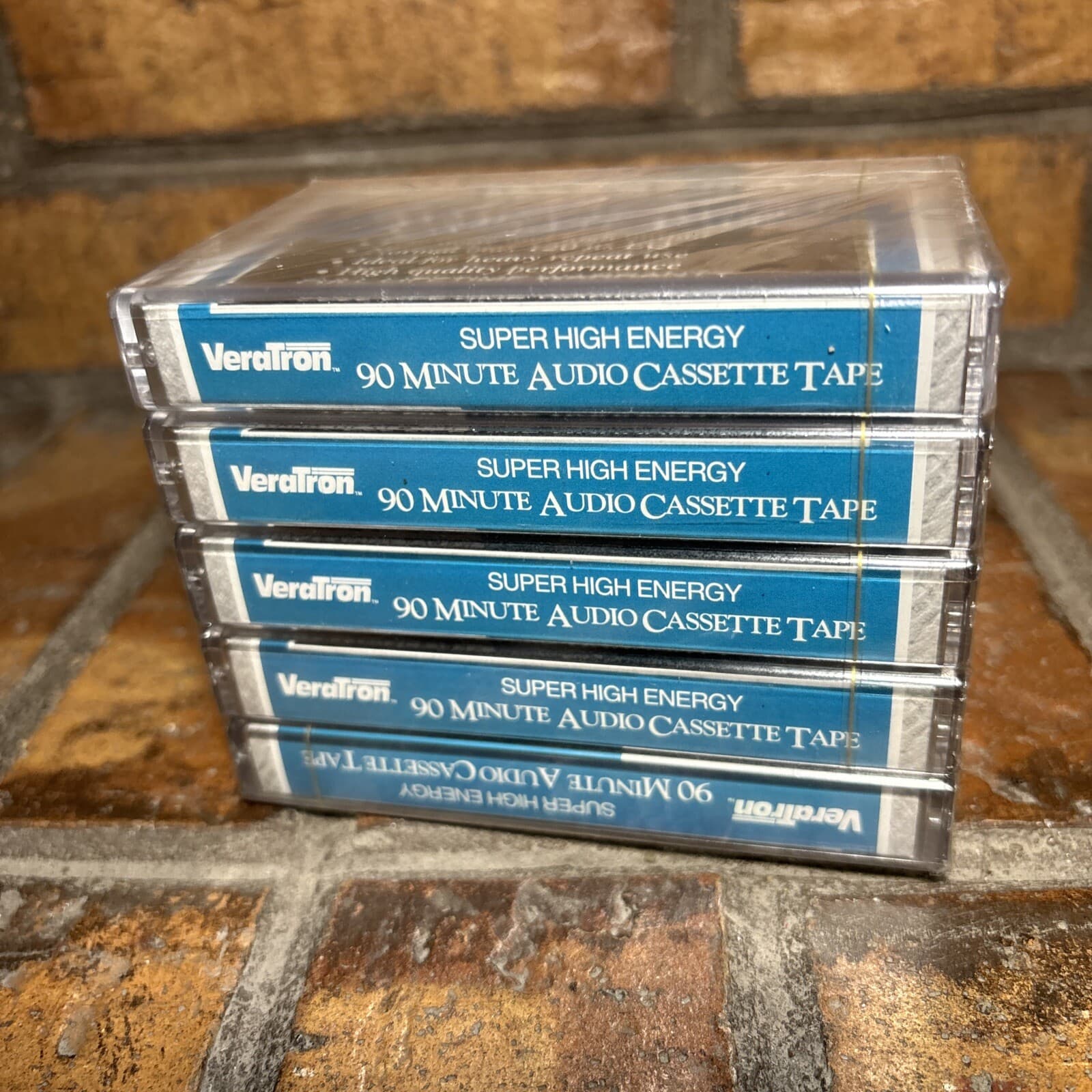 5 Pack Veratron Super High Energy 90 Minute Blank Audio Cassette Tapes ✅ Sealed