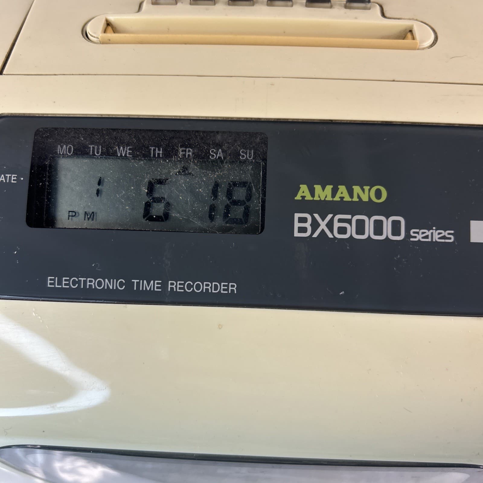 Amano Electronic Timer Recorder BX-6000 Time Clock BX-6001 Read No Key 2