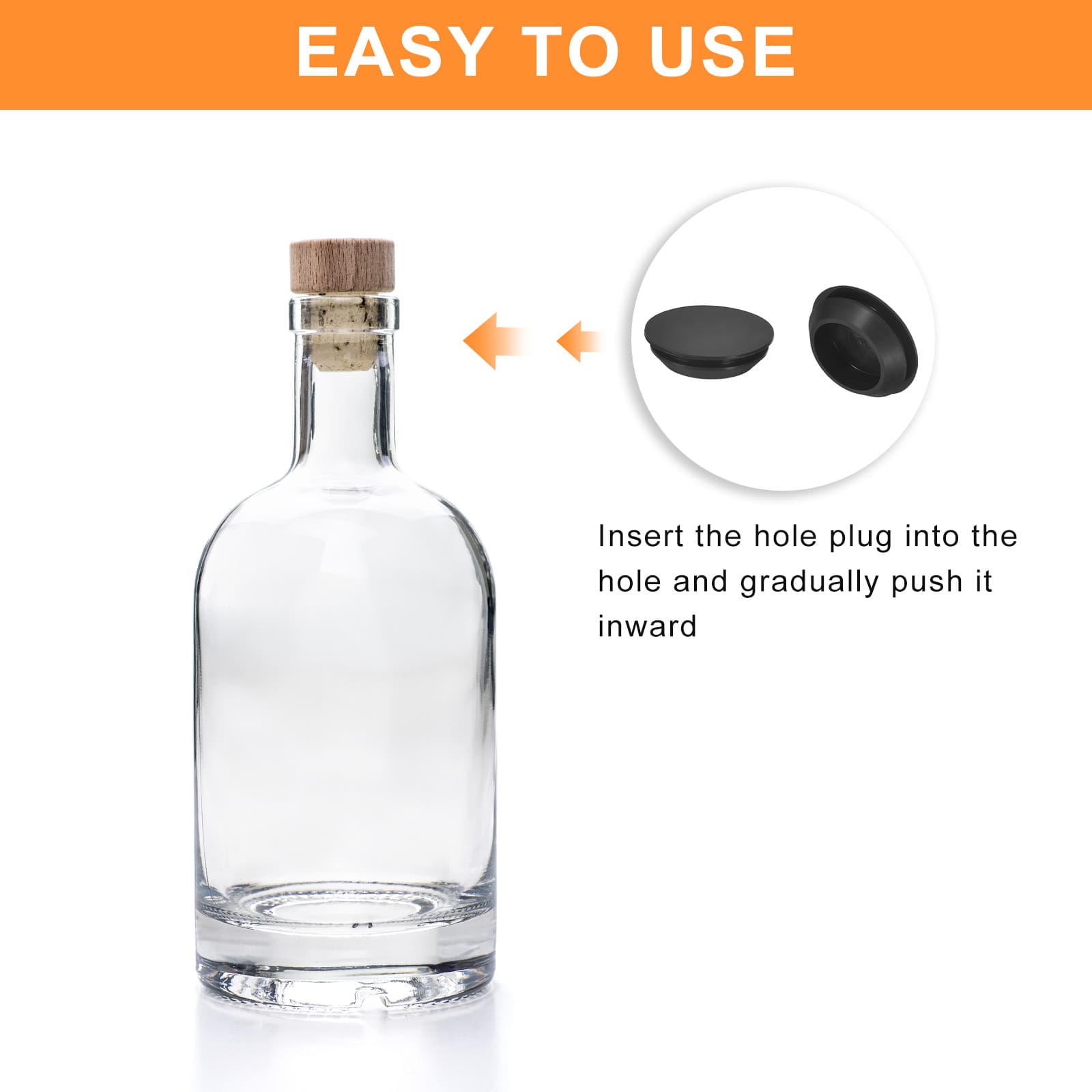 4Pcs Silicone Plugs Rubber Round Hole Plugs for 30-33mm Hole Black 5