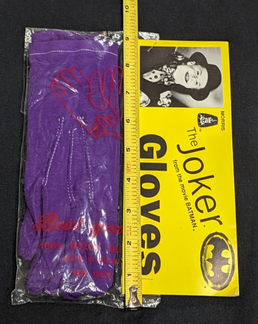 1989 Morris DC BATMAN '89 Jack Nicholson The Joker Gloves- New In Sealed Package 6