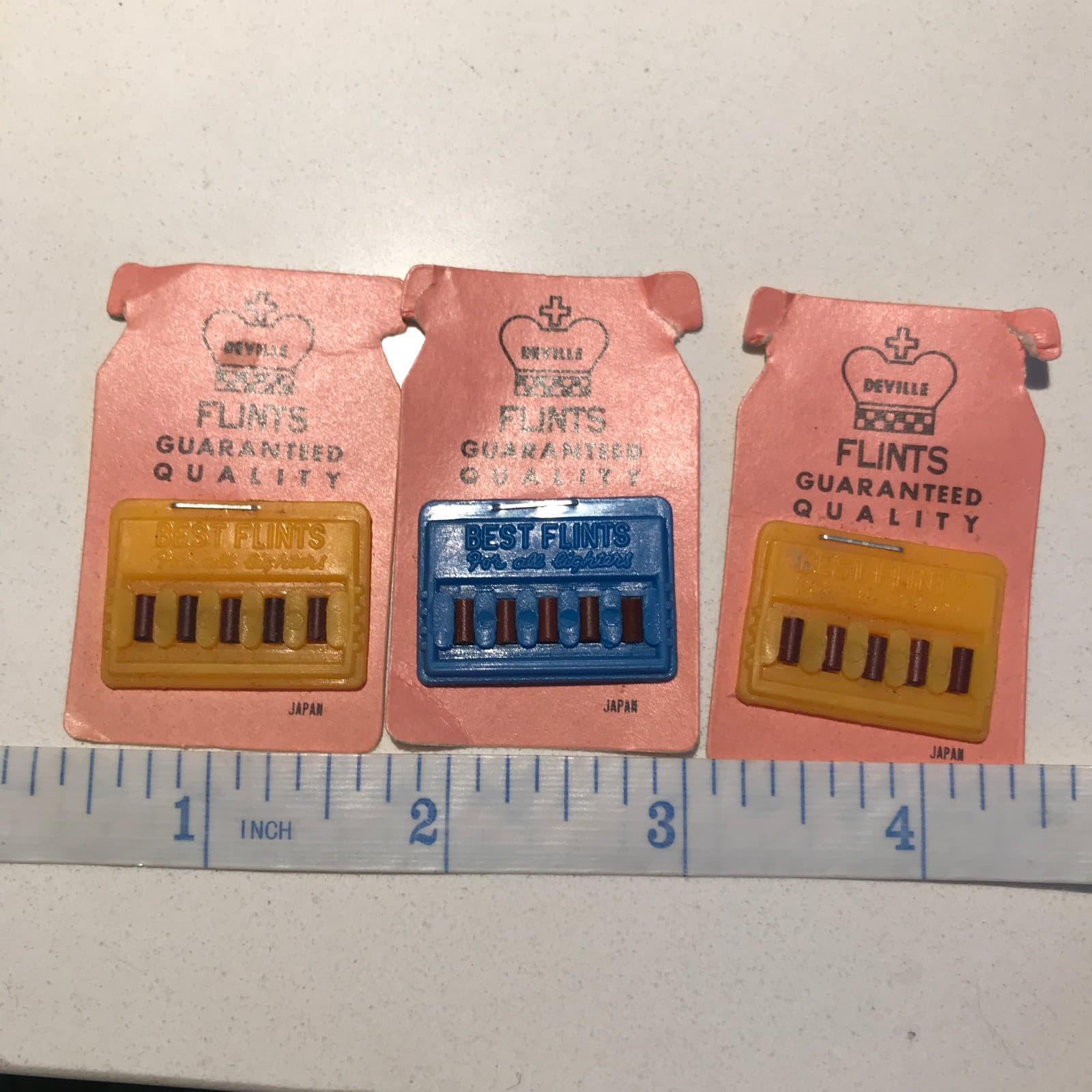 Lot of 3 Vintage Rare Deville Card Flints 15 Flints 3 Packets 4