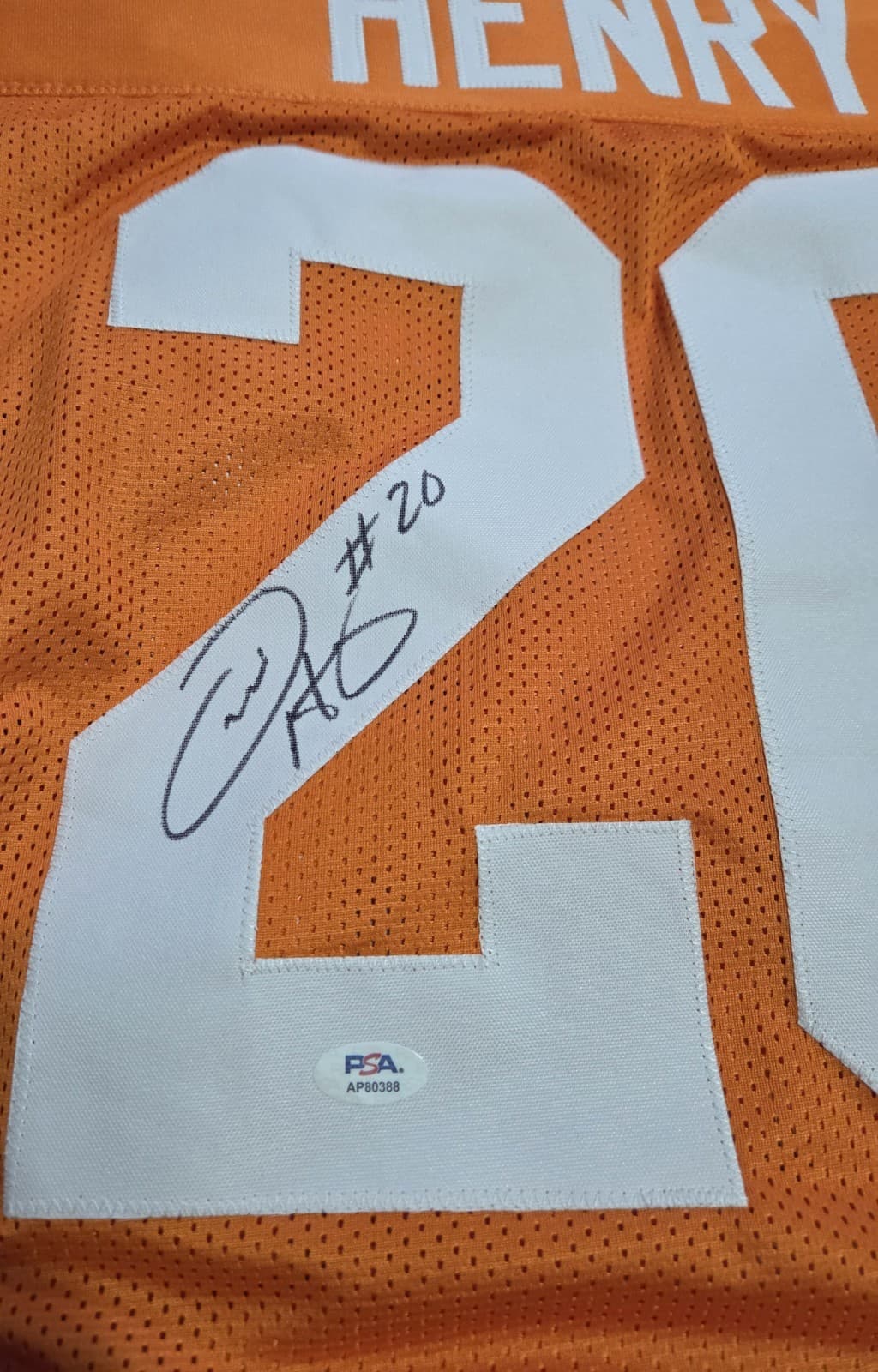 Travis Henry Tennessee Vols Autographed Custom Jersey PSA/DNA COA 2