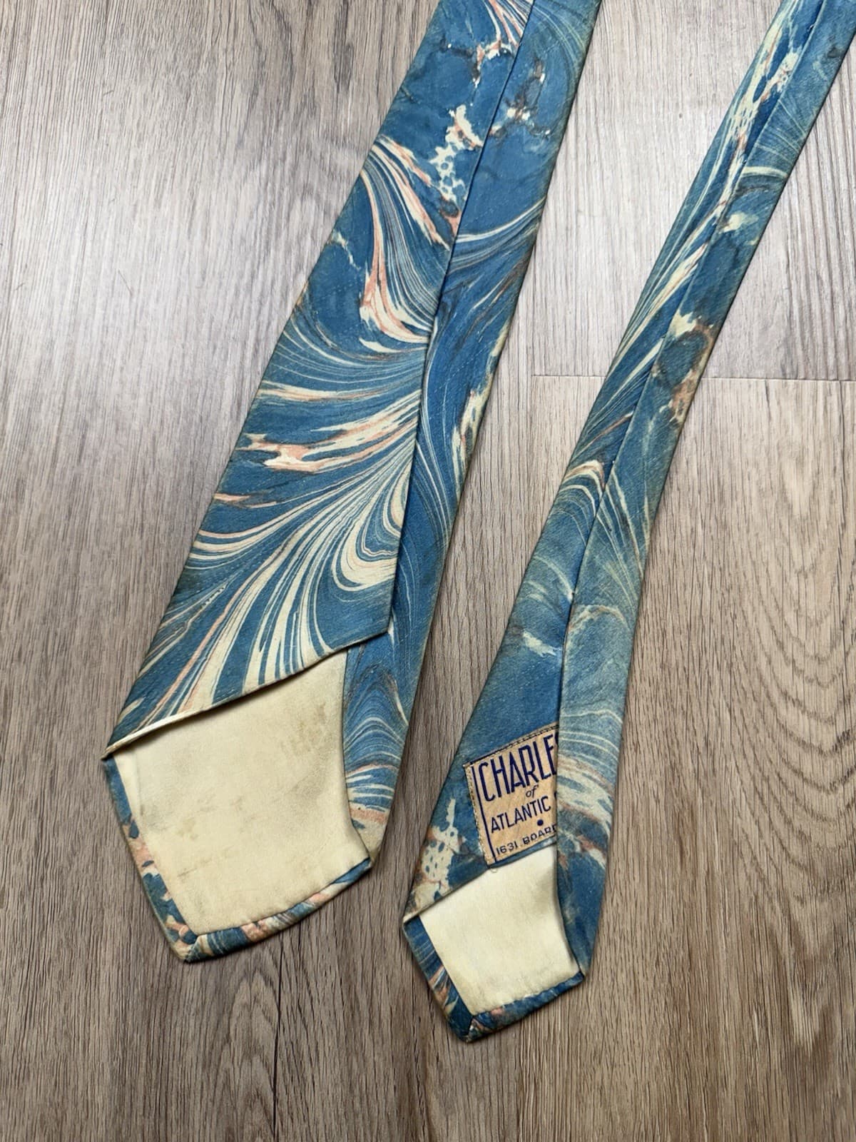 Rare 1930s Charles of Atlantic City Swing Tie Art Deco Marble Pattern Vintage 5