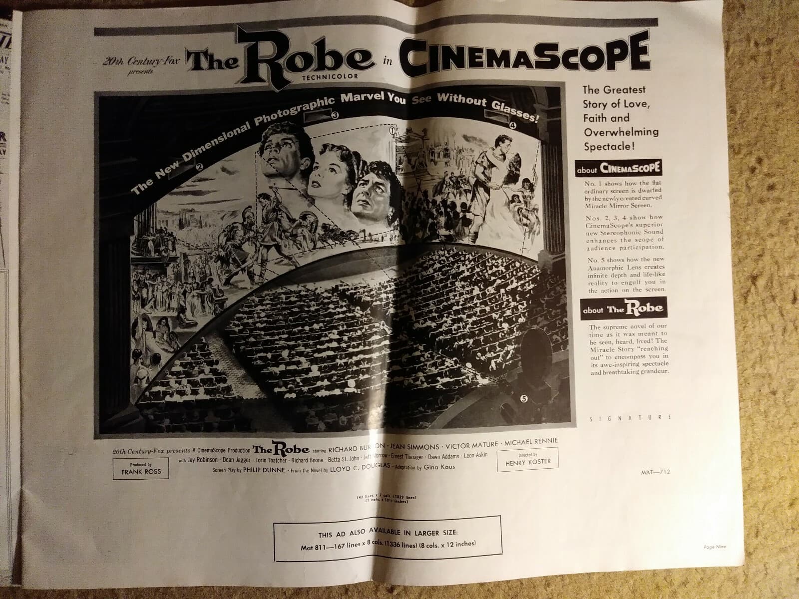 20th Century Fox campaign book "The Robe" Golden Age of Hollywood 3