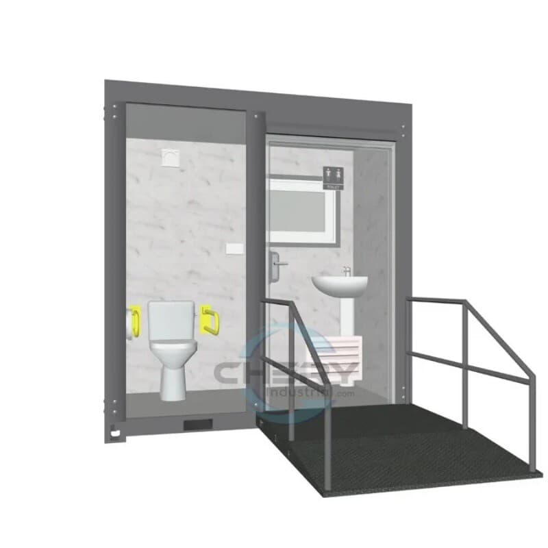 Handicap-Accessible Portable Restroom w/ Bowl & Sink Mobile Toilet for Disabled 3