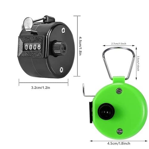 Clicker Counter Handheld Tally Counter 4-Digit Number Counter, 2 Black Green 6