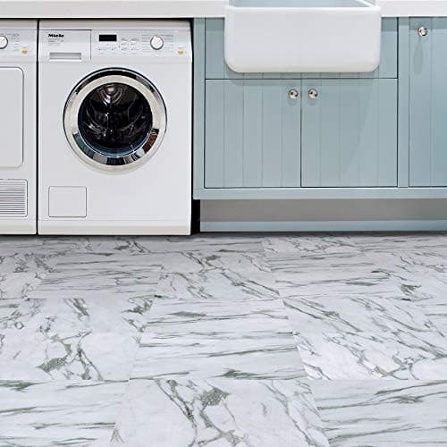  FP3329 Opaline Peel Stick Floor Tiles, White & Off-White  5