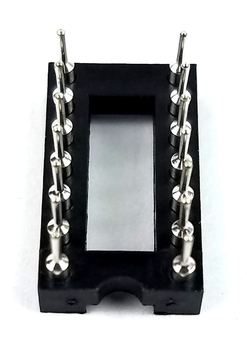 10PCS IC Sockets DIP-14 Machined Round Contact Pins Holes 2.54mm DIP14 DIP 14 6