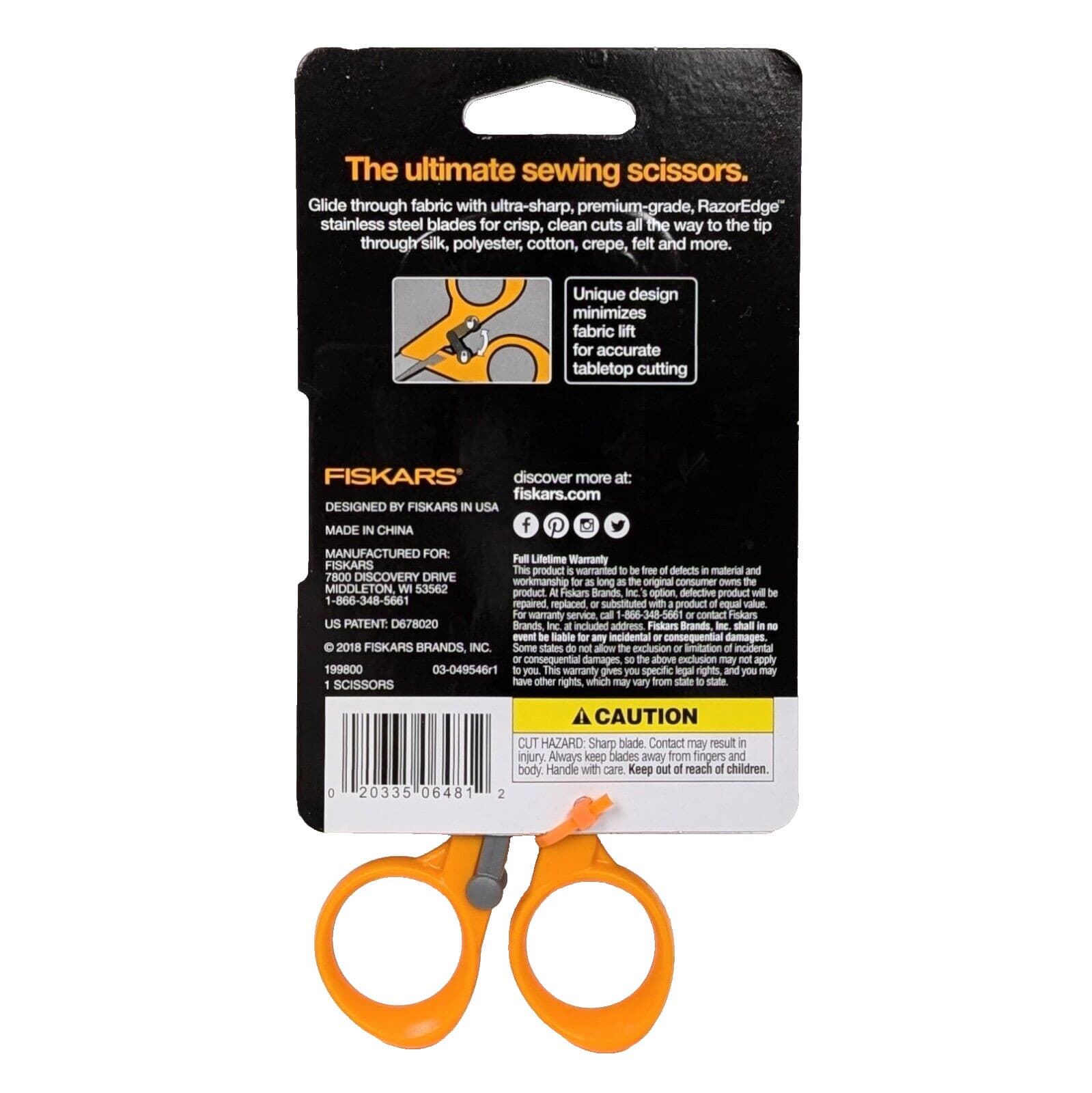 Fiskars Fabric Scissors Premium RazorEdge Seam Ripper for Tabletop Cutting 5" 2