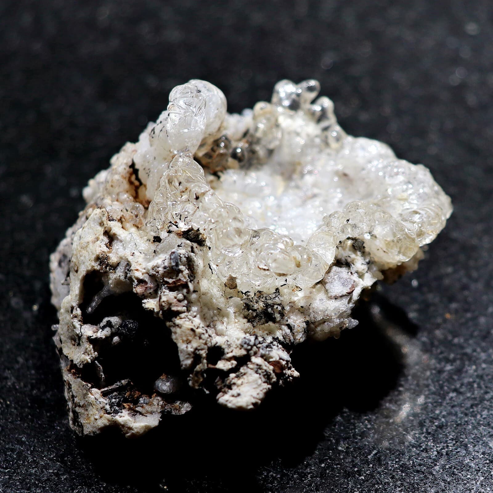 Fluorescent Mineral Specimen: Hyalite Opal and Chalcedony from Mexico (OPA41) 4