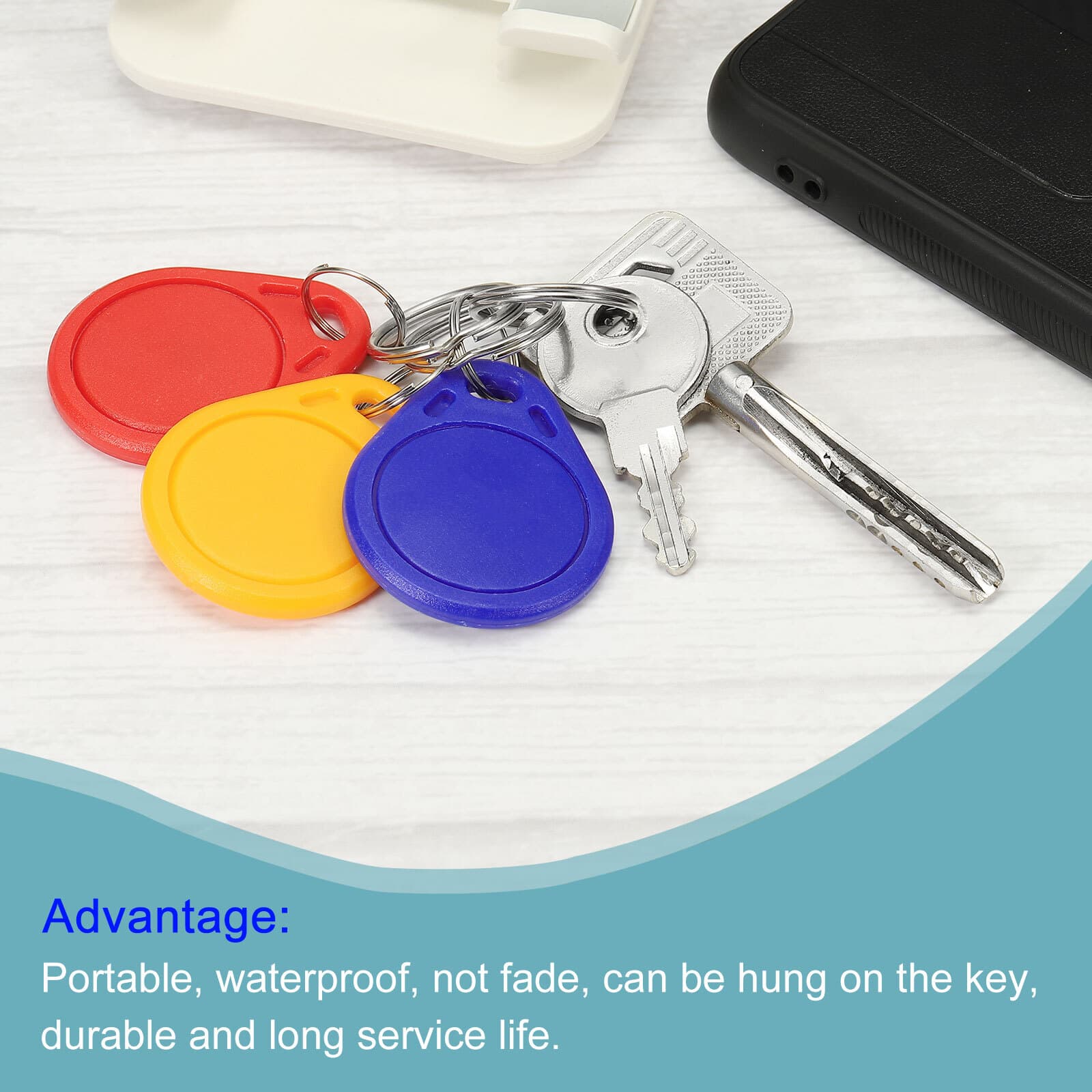 20Pcs RFID Key Fobs UID 13.56MHz Rewritable Proximity IC Smart Token Tag Red 6