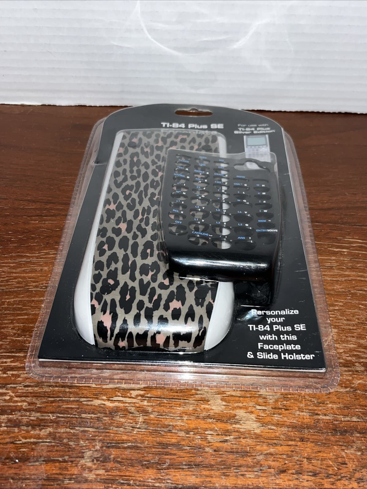 Leopard Print Faceplate & Holster for TI-84 Plus SE New Sealed - Pkg Wear 3