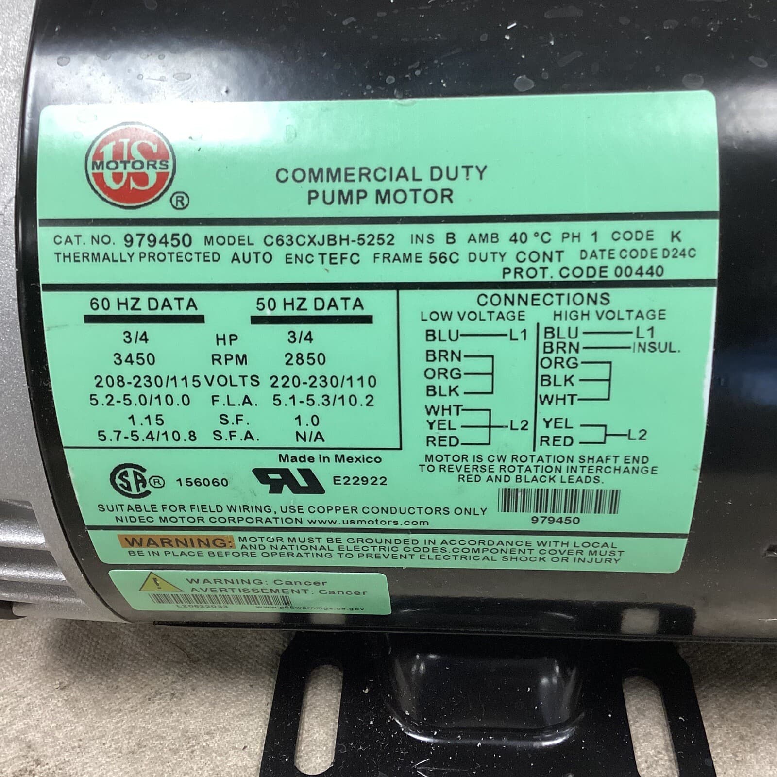 LITTLE GIANT 587010 Magnetic Drive Pump Glass-Filled Polyphenylene 3/4hp 3