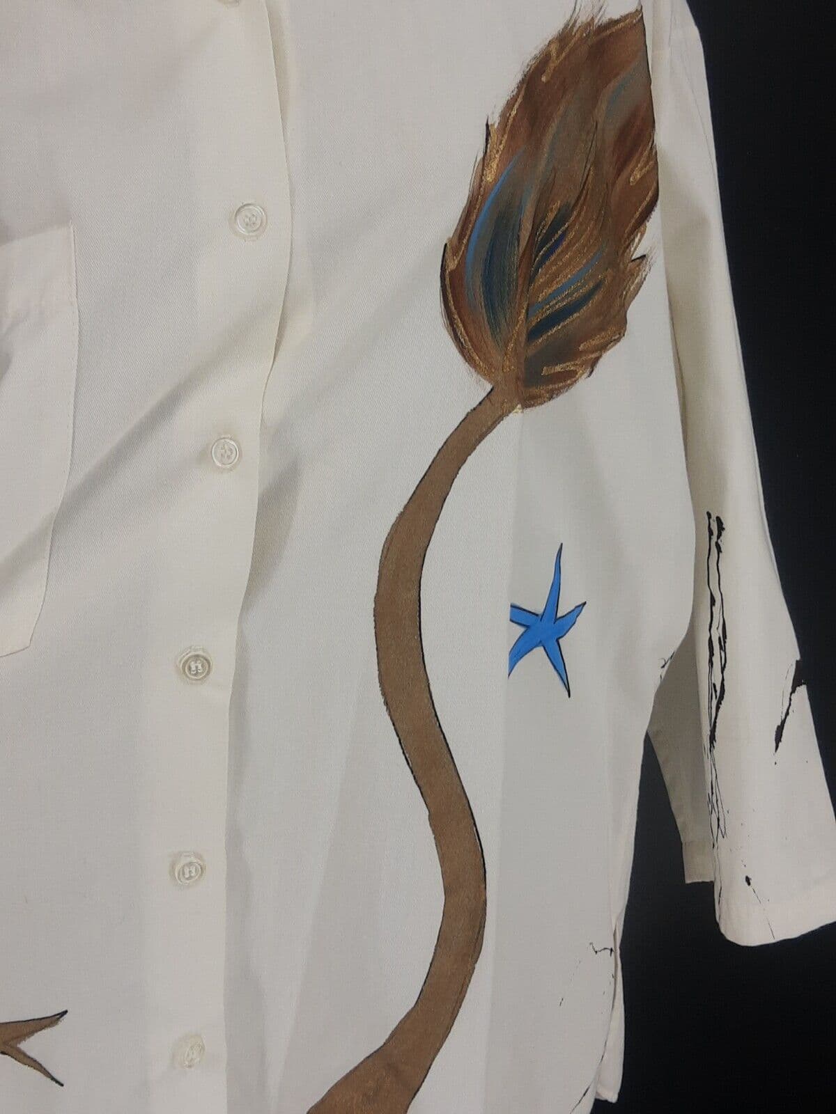 VTG Hand Painted Lion Shirt Julie A  California 80's 90's Artsy Streetwear 3