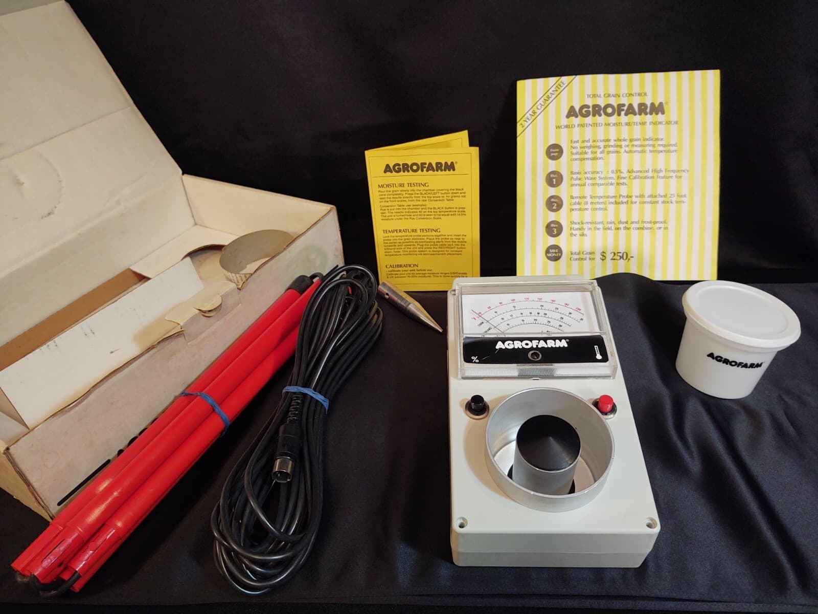 Agrofarm Grain Moisture Temp Tester DK-6064 Jordrup COMPLETE Tested & WORKS! Bin 2