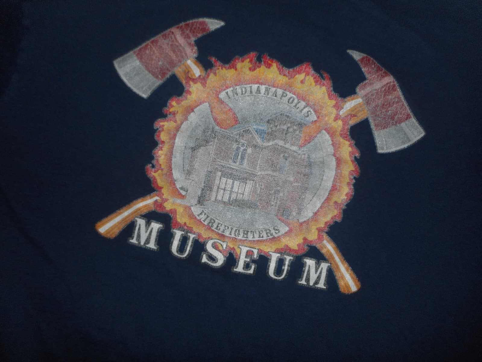 VINTAGE INDIANAPOLIS FIRE DEPARTMENT MUSEUM T-SHIRT - SMALL (TAG MED) - RARE - 5