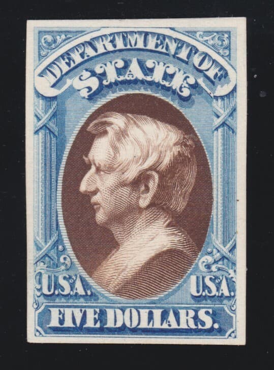 US O69TC4f $5 State Dept Official Atlanta Trial Color Proof Cert VF-XF SCV$1000