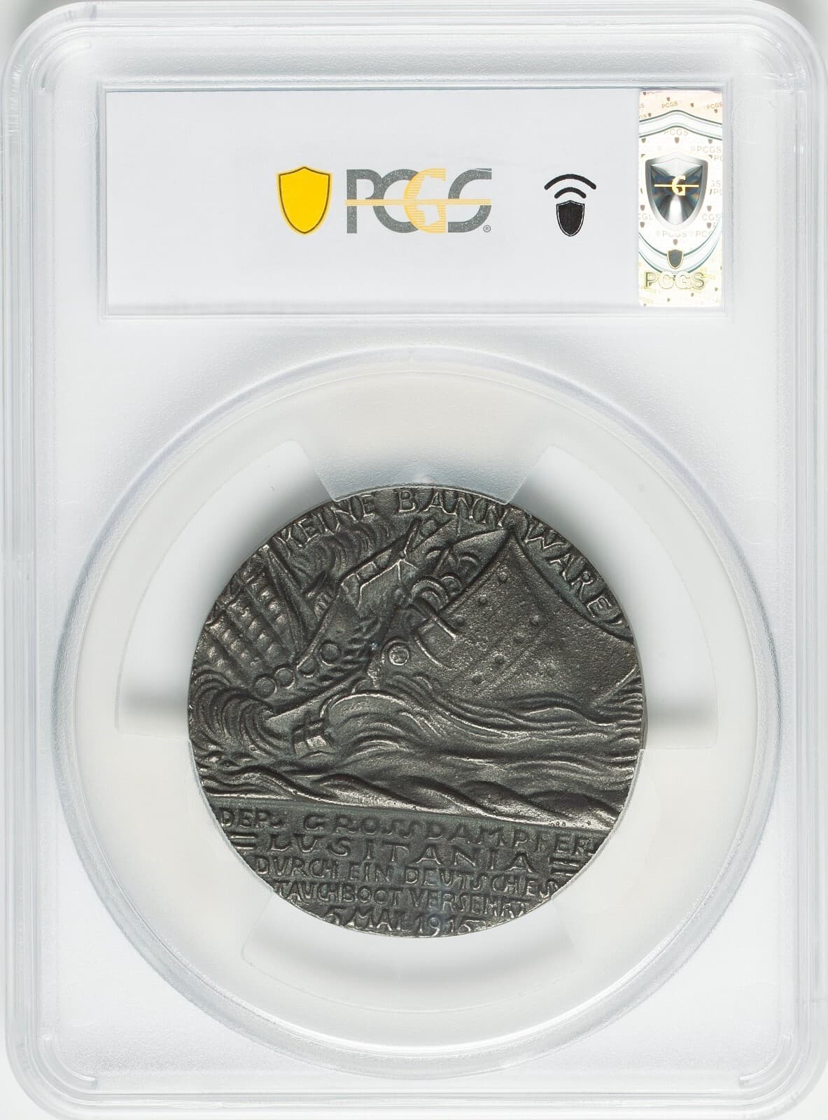 Germany -  1915 "Sinking of the Lusitania" Iron Medal - PCGS MS61 4