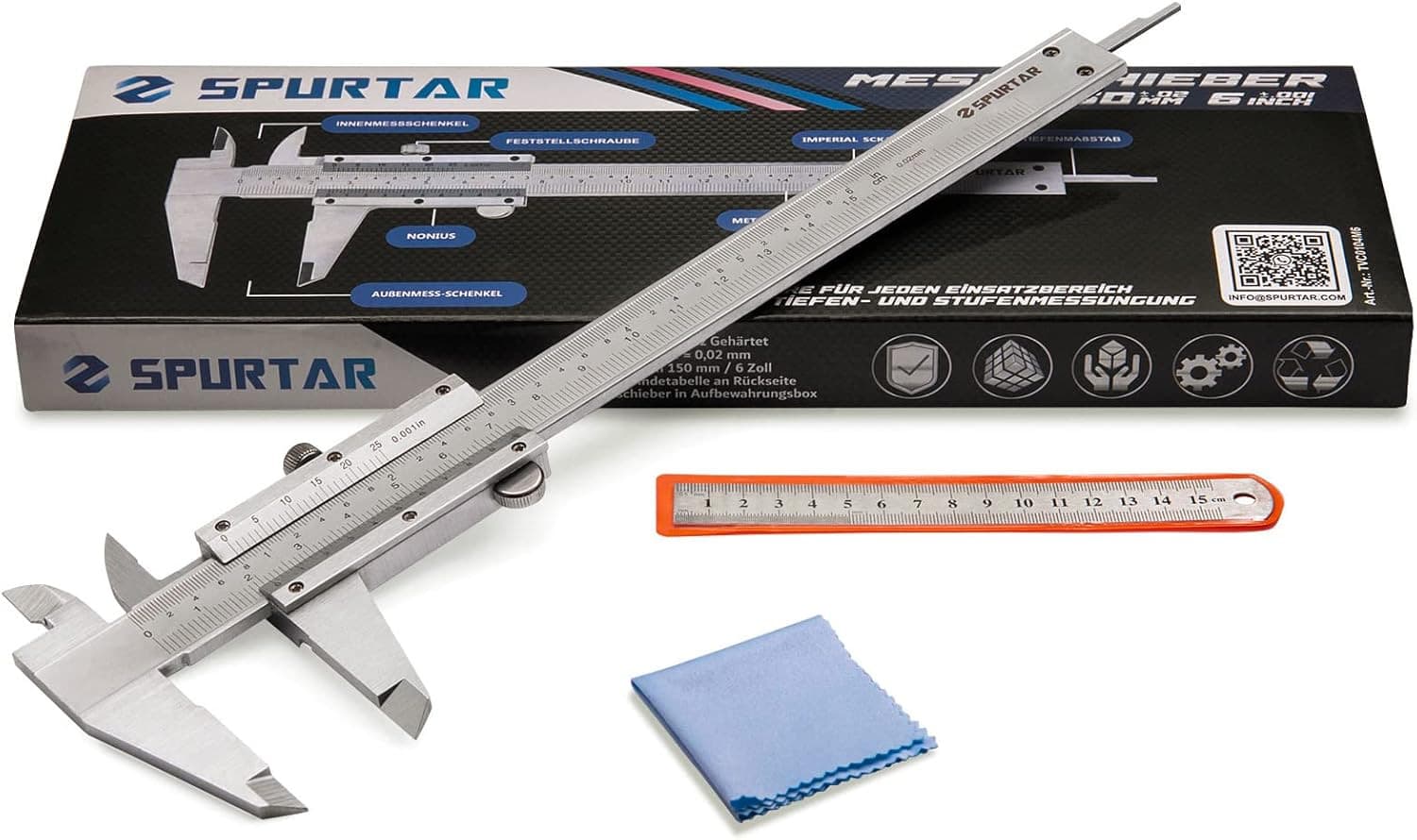 Vernier Caliper Measuring Tool 6" Stainless Steel, 0-6Inch/0-150Mm Manual Non Di 3