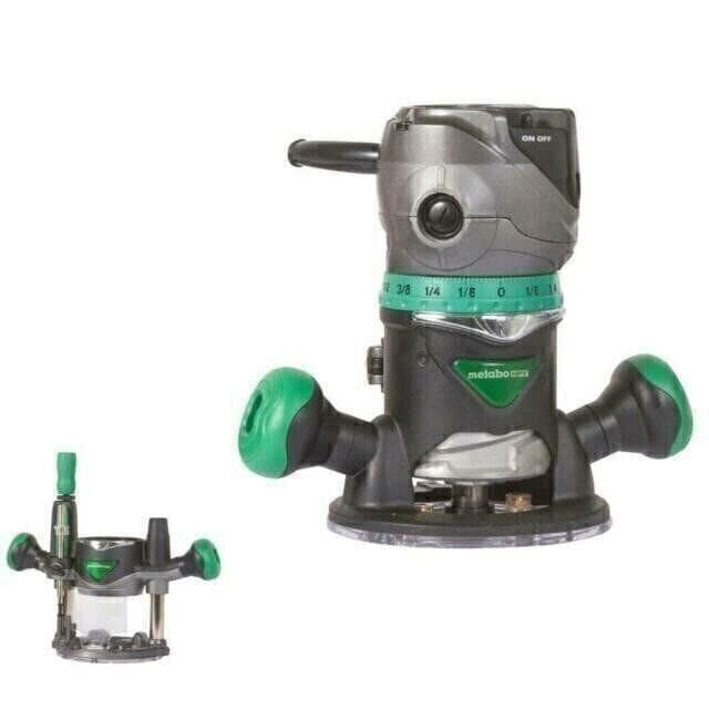Metabo HPT KM12VC 2-1/4 Peak HP Variable Speed Fixed Plunge Base Router Kit 6