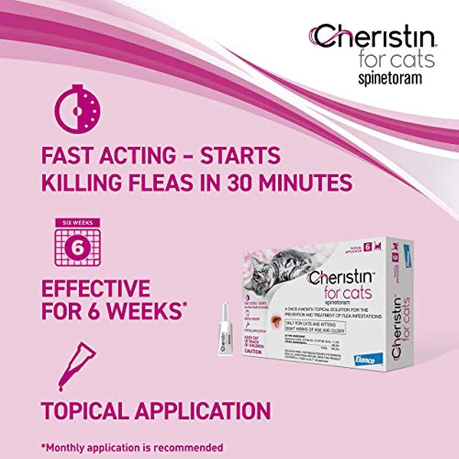 Cheristin Flea Treatment & Prevention for Cats | Fast acting topical flea tre... 2