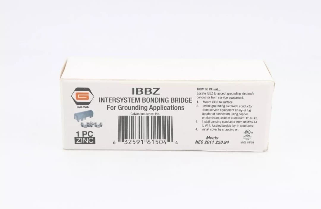 GALVAN IBBZ intersystem bonding bridge for grounding applications, Zinc 4
