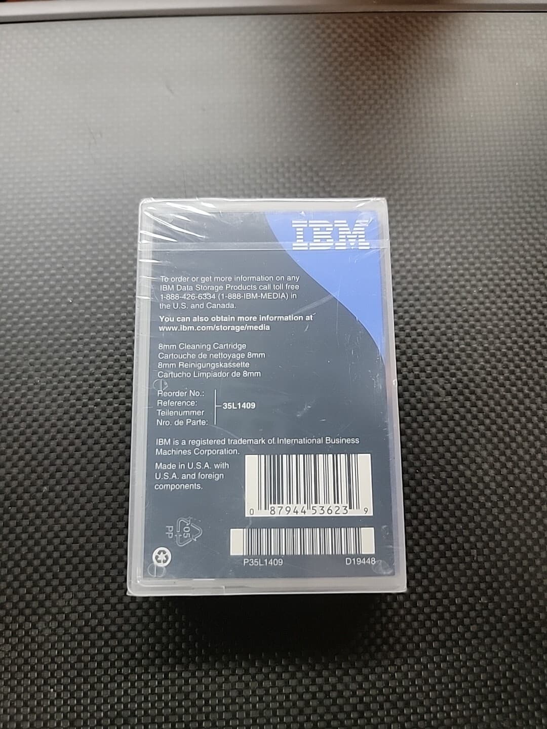 IBM AME 8mm Mammoth Cleaning Tape Cartridge - 35L1409 M2 Drive Mammoth 2