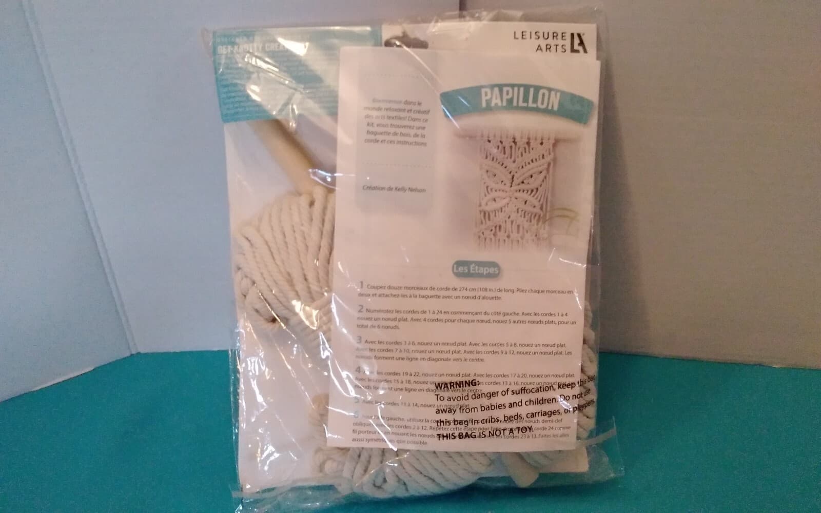 Leisure Arts Macrame Wall Art Project Kit “Butterfly  Papillon” 6
