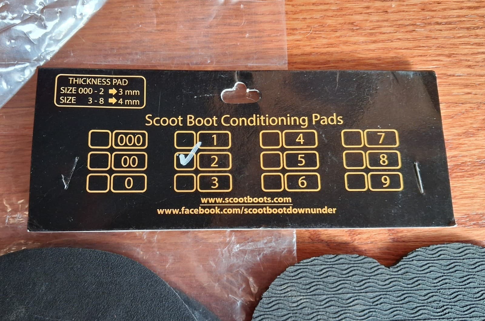 Scoot Boots Conditioning Pads BLACK Fit Size 2 hoof boot 3
