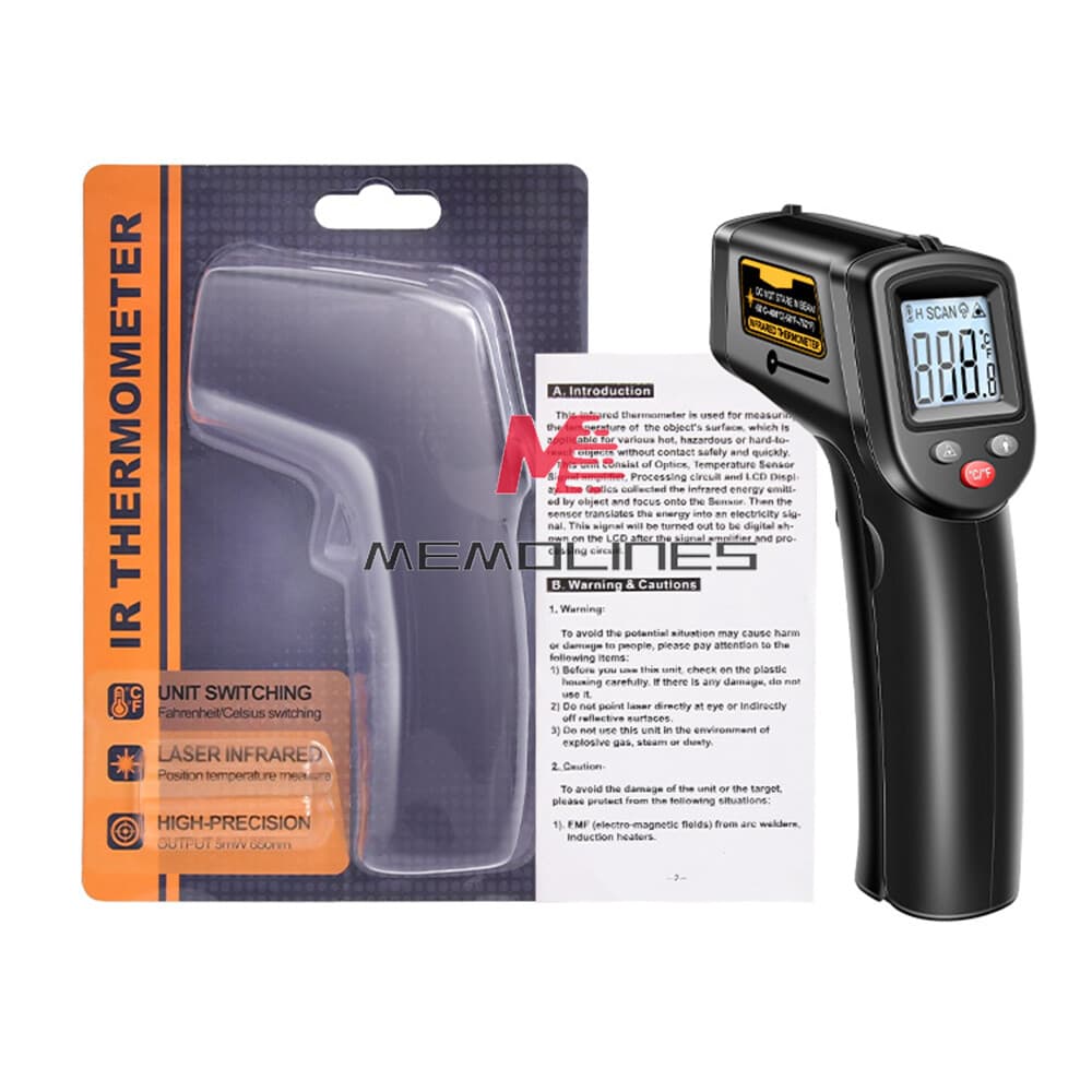 Infrared Laser Thermometer Gun No-Contact Digital Temperature Measurement Tester
