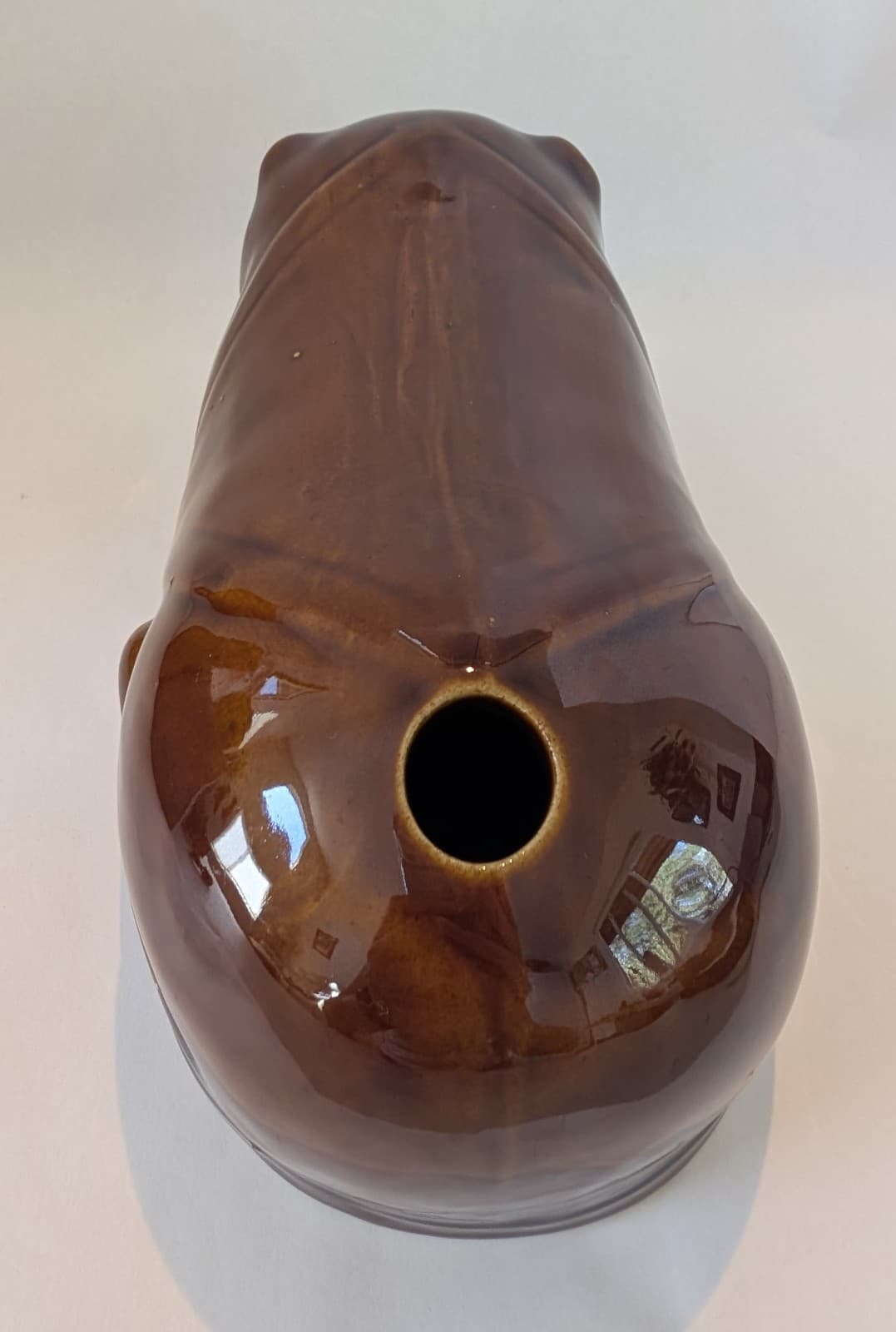 Vintage Ceramic Brown Cat Resting Bed Warmer Foot Warmer Headrest Chinese  3