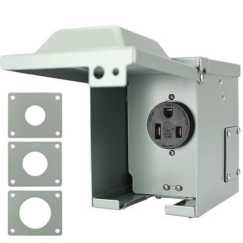  50 Amp 250 Volt 6-50R EV/Welding Power Outlet Box, Enclosed Lockable 50 AMP 2