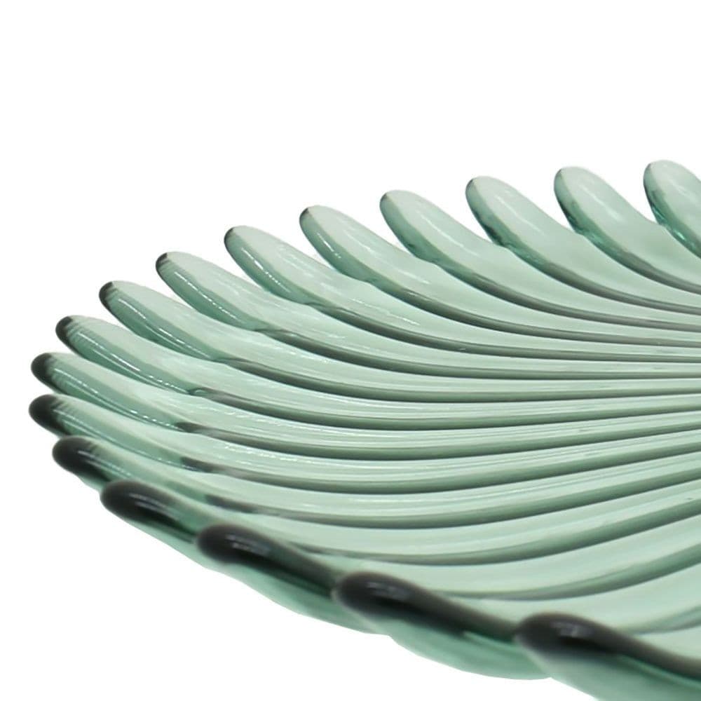 Green Glass Charger Decorative Plate Elegant Dining Wedding Table Plate Set of 4 6