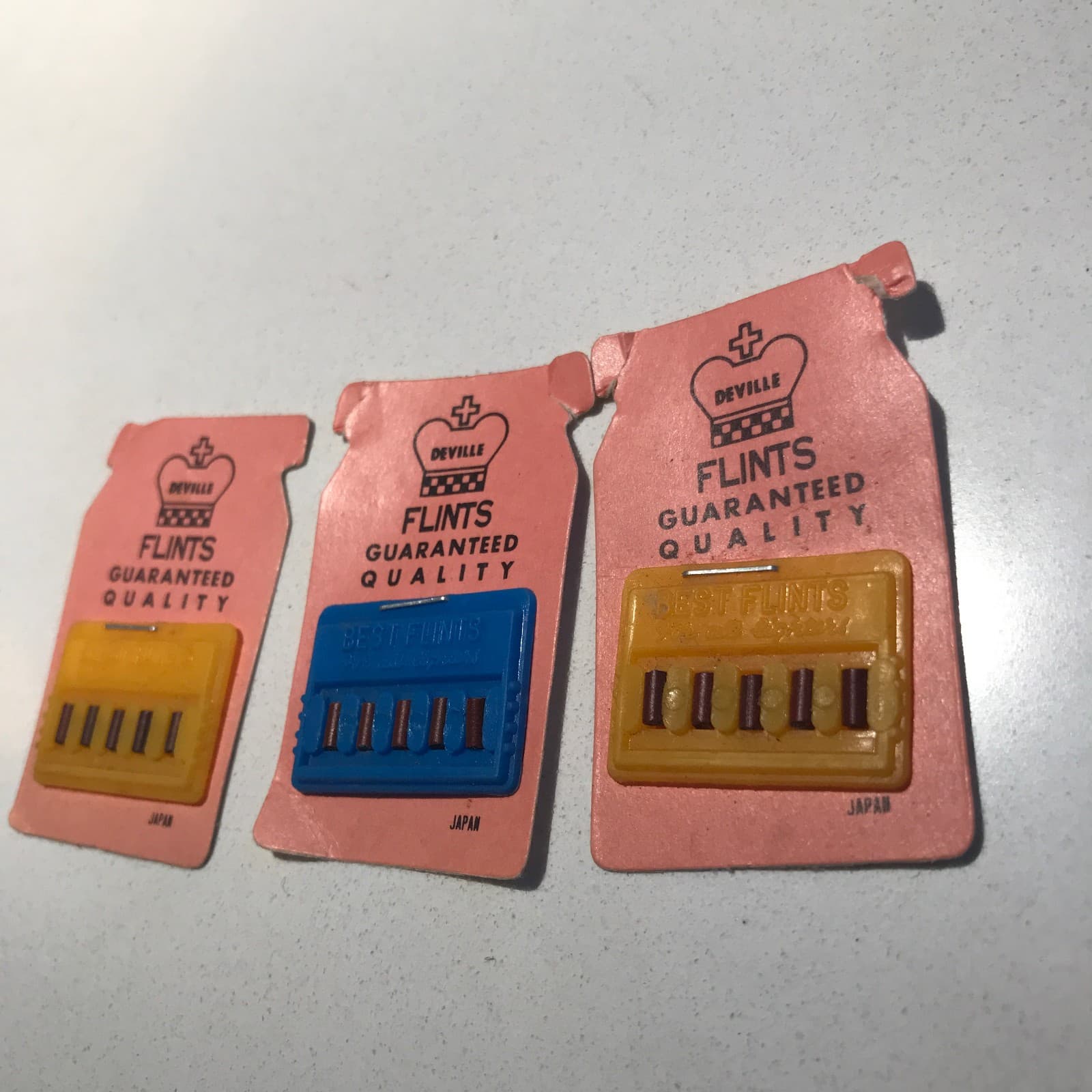 Lot of 3 Vintage Rare Deville Card Flints 15 Flints 3 Packets 2