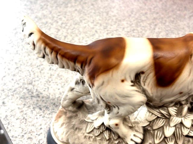 Vintage Springer Spaniel Setter Duck Hunting Dog Statue Signed M. Takai H125B73 6