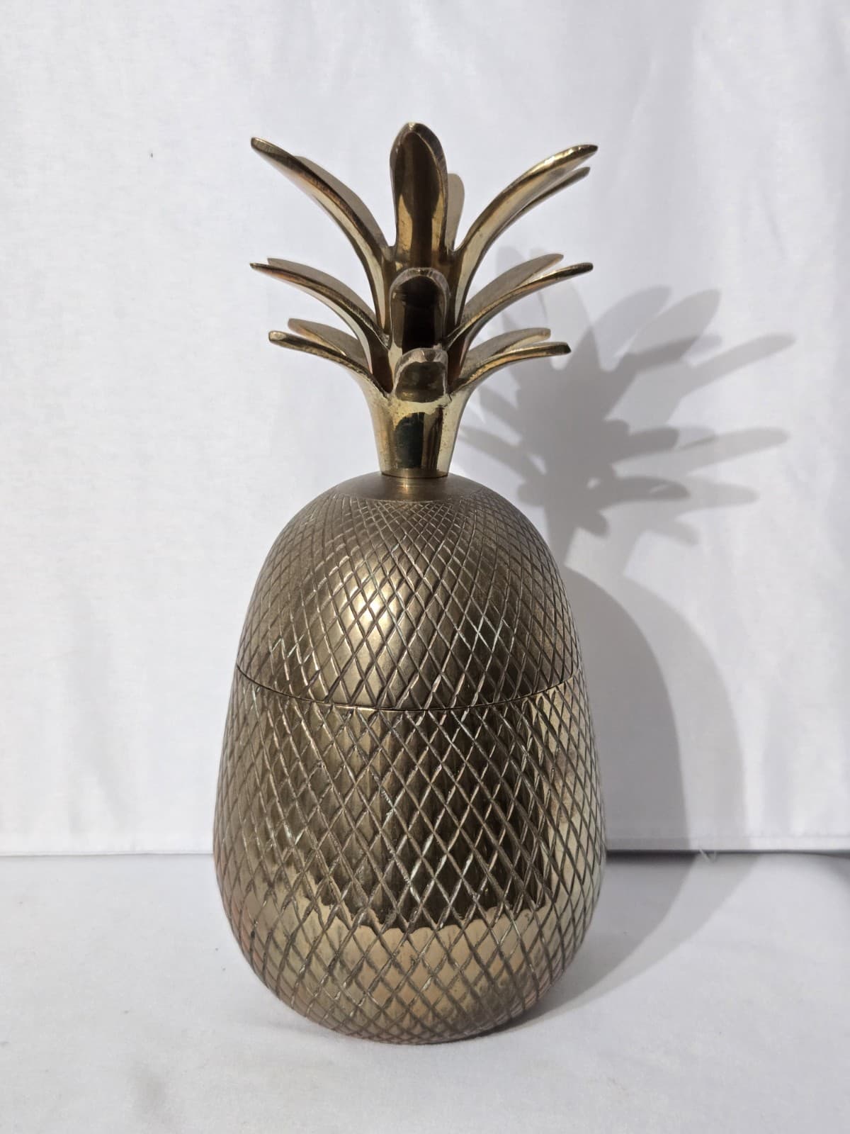 3 Vintage Solid Brass Pineapple Trinket Box / Storage Containers 8"-10"  Tall 5