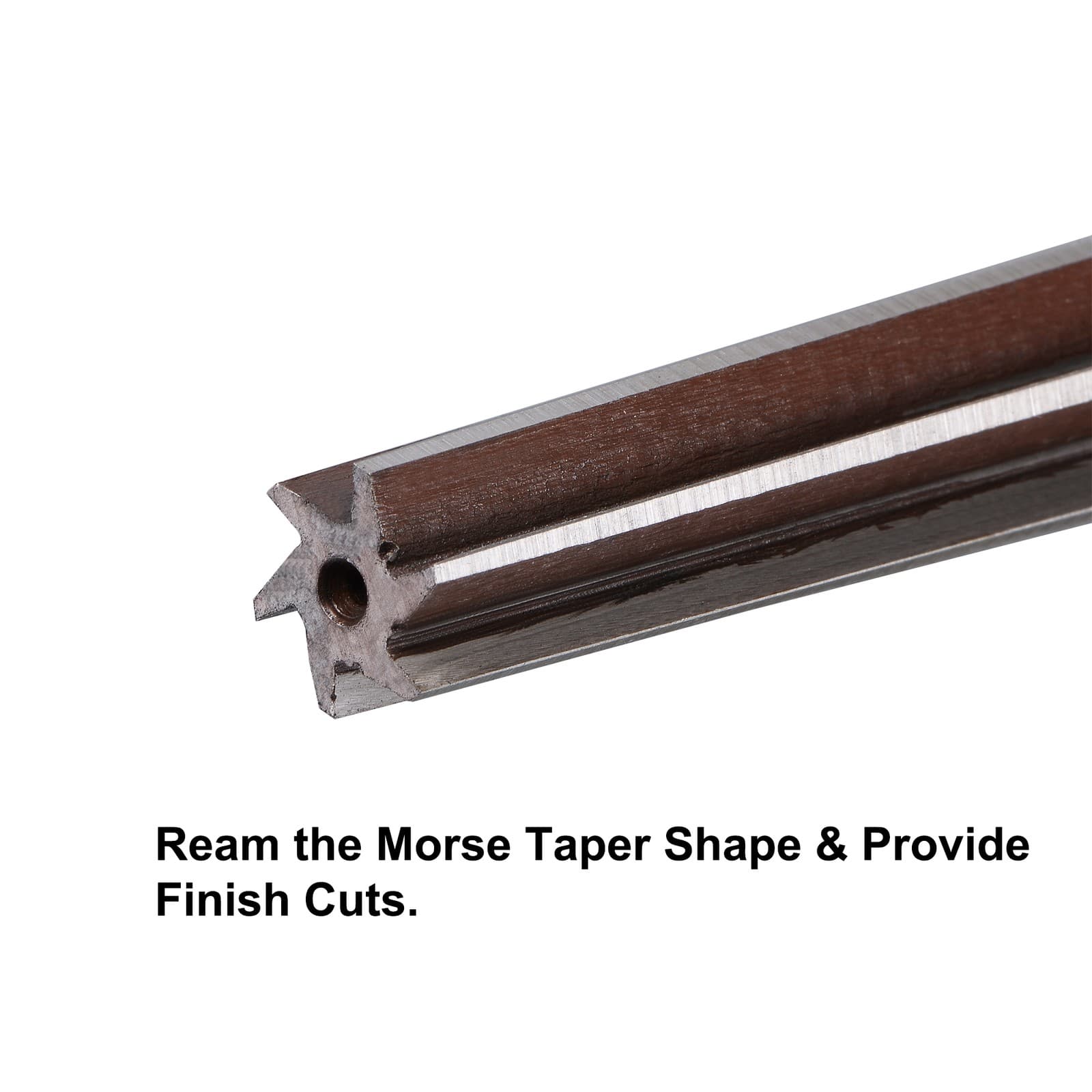 MT2 Morse Taper Reamer Steel H8 6 Flutes for Aluminum Copper Plastic 3