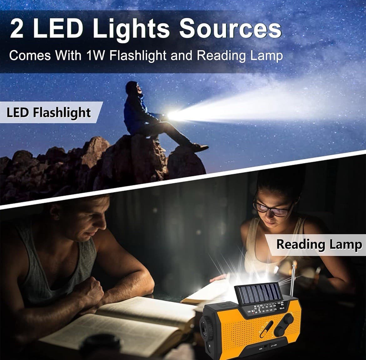 Emergency Crank Weather Radio, AM/FM/NOAA Hand Crank - Green 5