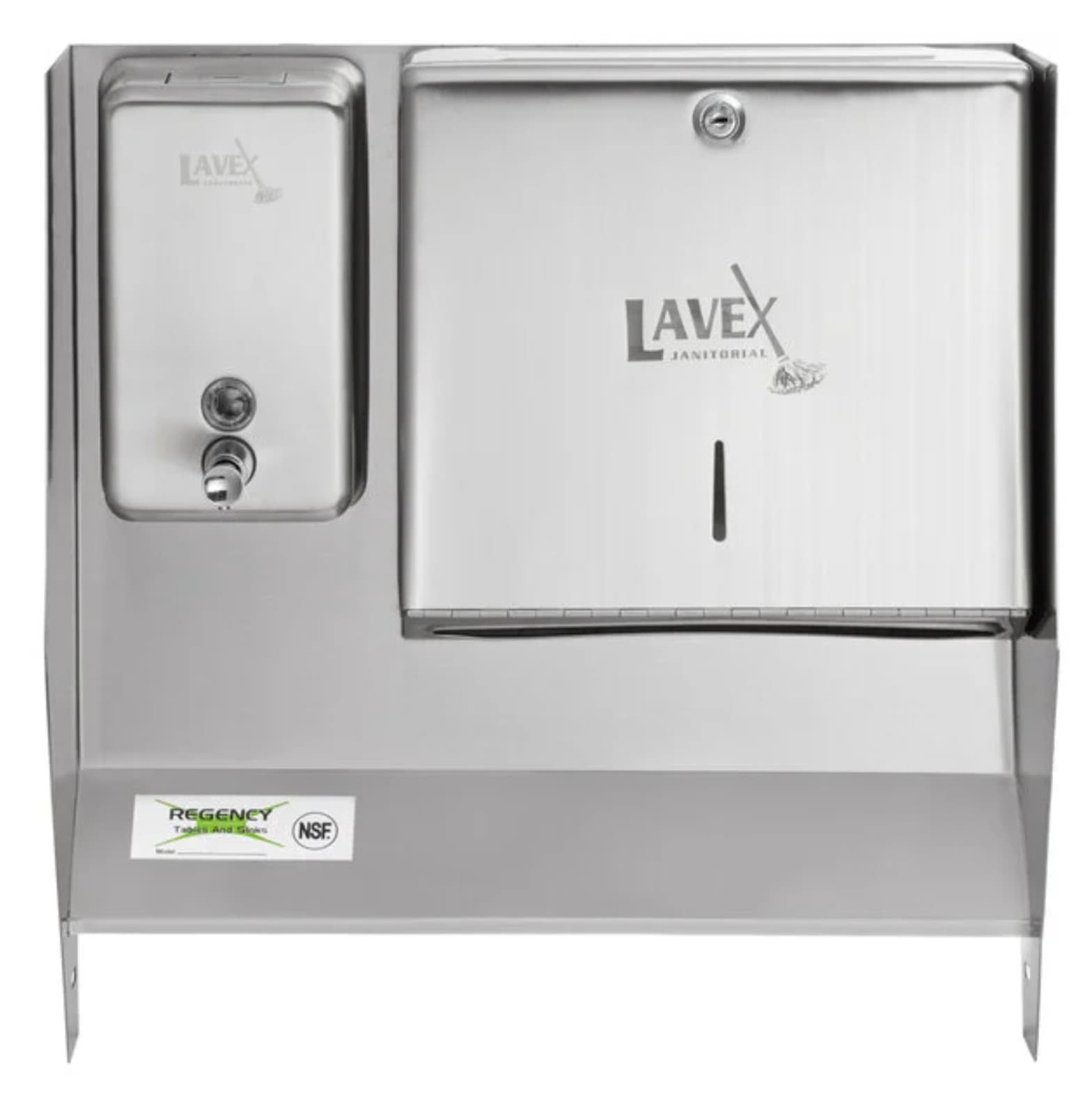 Stainless Steel Top Mounted Paper Towel & Soap Dispenser For 17" Wide Hand Sinks 4