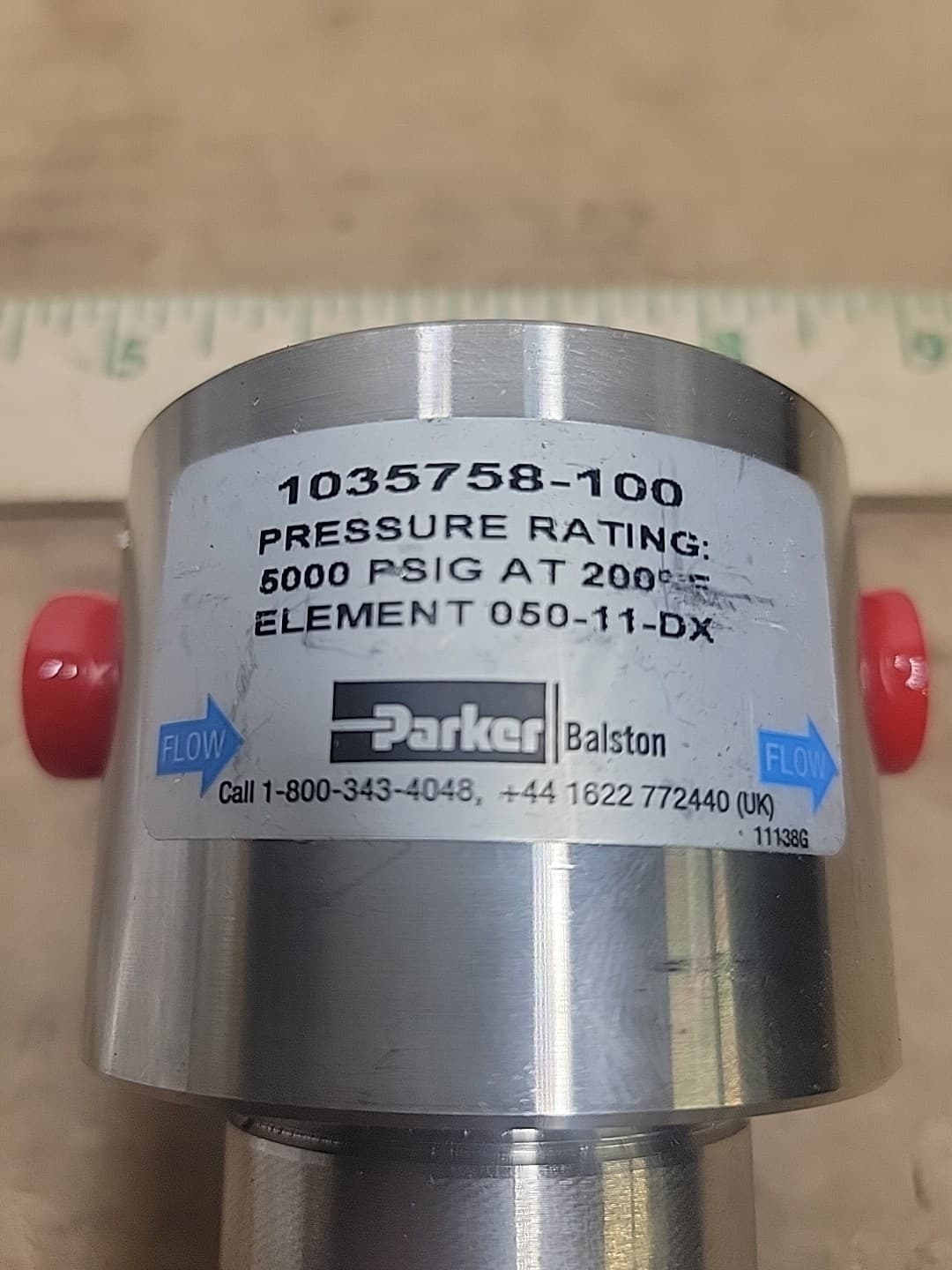PARKER BALSTON 1035758-100 Stainless Steel Filter Housing 3/8” NPT 5000 PSIG  3