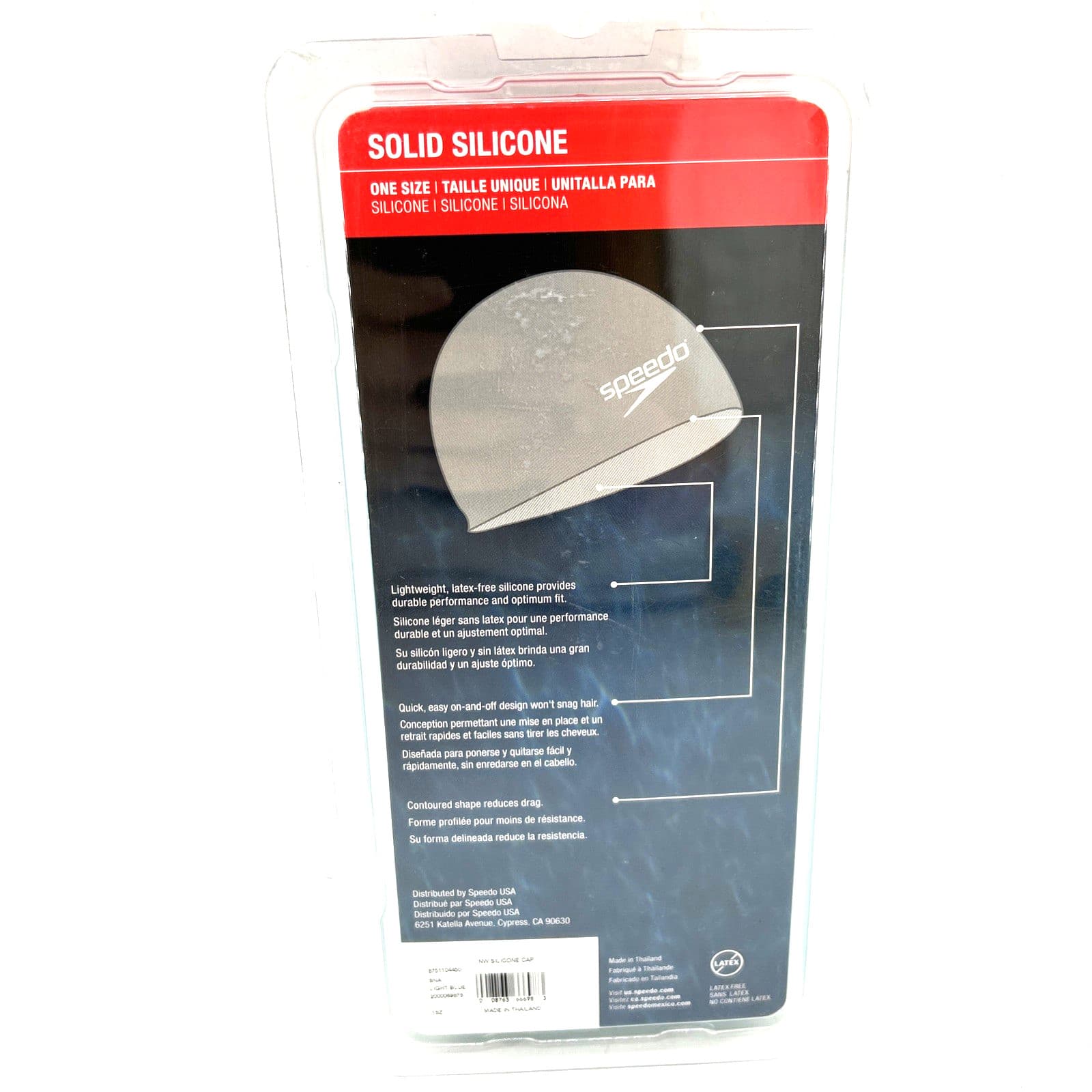 Speedo Adult Solid Silicone Dome Swim Cap Dark Teal One Size Stretch 2