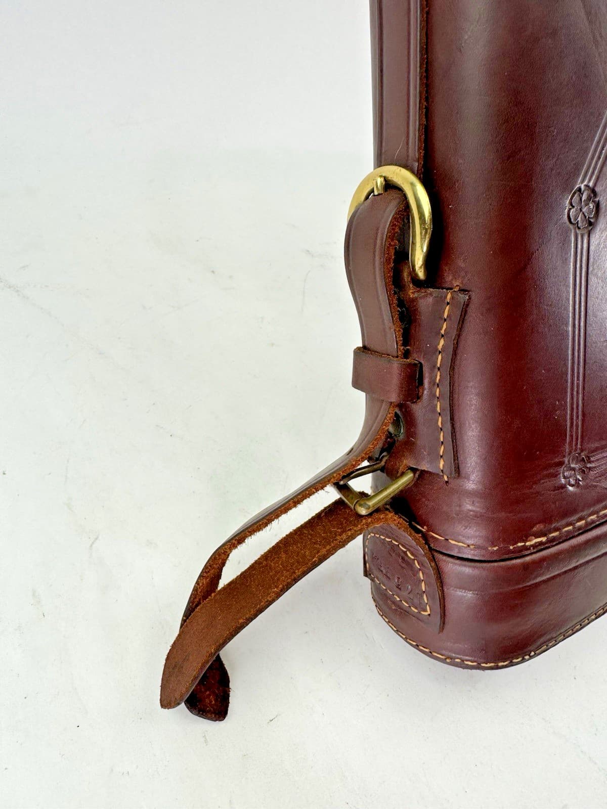 Rare Antique Leg o Mutton Abercrombie Fitch Shotgun Gun Case Leather Tooled 5