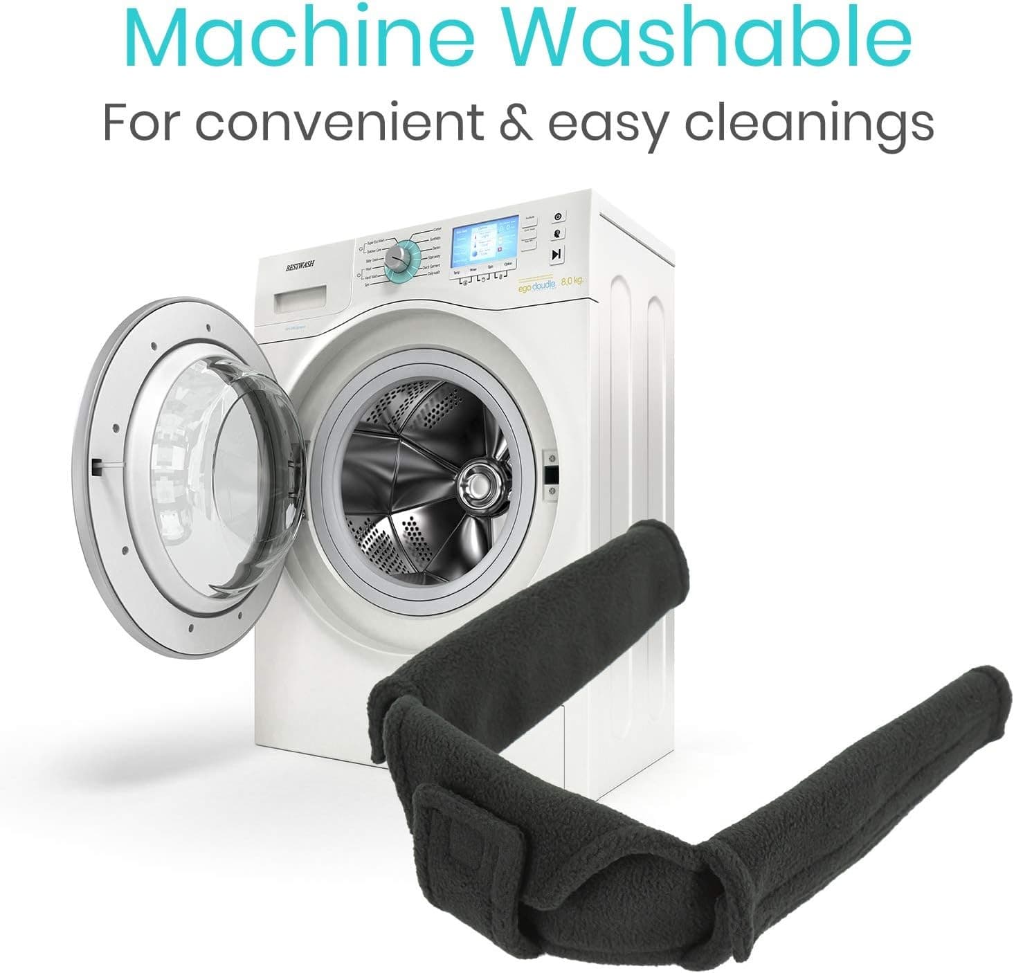 Vive CPAP Neck Pad - Mask Strap Padded Accessories - Fleece Comfort Black  6